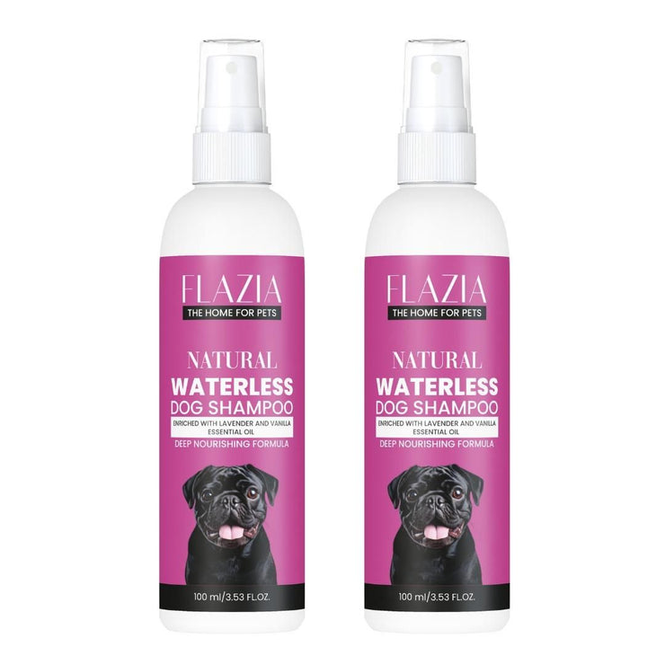 Flazia Pets Natural Waterless Dog Shampoo 100 ml (Pack of 2)