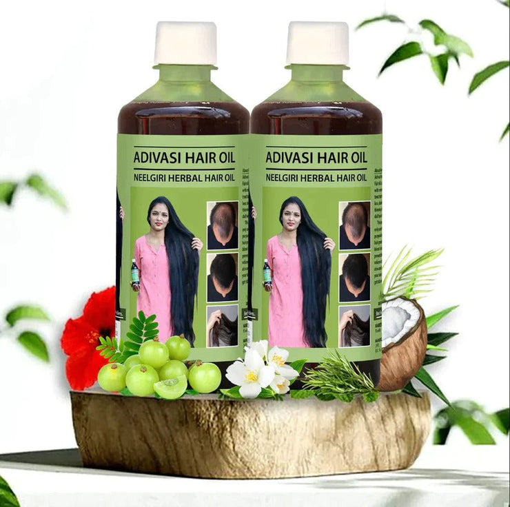 Adivasi Herbal Hair Growth Oil | Controls Hairfall | Strong and Healthy Hair (Pack of 2) 125ml Each